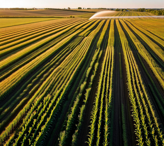 Iowa corn fields aerial view
